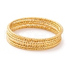 7Pcs PVD Vacuum Plating 304 Stainless Steel Textured Bangles Set for Women BJEW-A011-12D-G-1