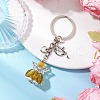 Glass & Tibetan Style Alloy Keychain KEYC-MZ00037-01-1