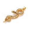 Brass Micro Pave Cubic Zirconia Pendants KK-S503-03G-02-2