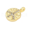 Rack Plating Brass with Cubic Zirconia Pendants KK-Q018-03G-2
