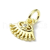 Eye Theme Brass Micro Pave Cubic Zirconia Charms KK-H475-58G-08-2