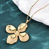 304 Stainless Steel Flower Pendant Necklaces NJEW-H059-30A-G-3