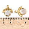 304 Stainless Steel Natural White Shell Pendants STAS-L288-03G-02-3