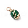 Copper Wire Wrapped Glass Pendants PALLOY-JF03408-4