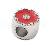 304 Stainless Steel Enamel with Rhinestone European Beads STAS-Z130-06P-3