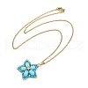 Handmade Glass Seed Beaded and Synthetic Imperial Jasper Dyed Beads Star Pendant Necklaces for Women NJEW-MZ00114-01-4