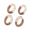 Transparent Resin & Walnut Wood Pendants RESI-XCP0001-92-2