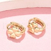 Clover Brass Hoop Earrings EJEW-Z102-11G-2