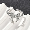Brass Micro Pave Cubic Zirconia Cuff Rings RJEW-D322-06P-2