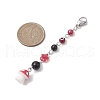 Plastic Mushroom & Glass Star Pendant Decorations HJEW-JM02159-3