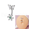 304 Stainless Steel with Crystal Rhinestone Belly Rings FS-WG2C664-01-2