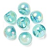 UV Plating Rainbow Iridescent Acrylic Beads OACR-G012-06A-1