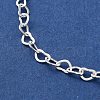 925 Sterling Silver Heart Link Chain Bracelets for Women BJEW-E101-01S-04-3