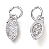 Brass Micro Pave Clear Cubic Zirconia Pendants X-KK-P188-R01-P-2
