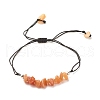 Natural Red Aventurine Chips Braided Bead Bracelet BJEW-JB08019-03-1