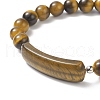 Natural Tiger Eye Beaded Bracelets BJEW-JB09039-02-3