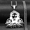 304 Stainless Steel Religion Jesus Pendant Necklaces NJEW-H065-01P-1