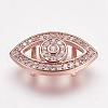 Brass Micro Pave Cubic Zirconia Slide Charms ZIRC-F046-45RG-1