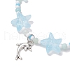 3Pcs 3 Colors Spray Painted Glass Star Beads & Natural Rose Quartz & Amazonite & Green Aventurine Beads Stretch Bracelets for Women BJEW-MZ00175-4