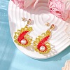 Glass Seed Bead & Glass Pearl Bead Conch Dangle Stud Earrings Set for Women EJEW-MZ00269-4