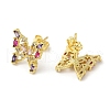 Colorful Cubic Zirconia Butterfly Stud Earrings KK-M246-11G-2