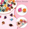 40Pcs 8 Colors Dyed Natural Dragon Veins Agate Nuggets Connector Charms PALLOY-CJ00042-3