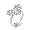 304 Stainless Steel Rings Heart Adjustable Ring for Women RJEW-E055-01P-1