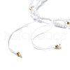 Woven Glass Flower Adjustable Braided Bead Bracelets for Women BJEW-MZ00100-03-4