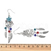 Flower & Feather Alloy Chandelier Earrings EJEW-G426-05AS-5