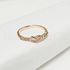 Hollow Out Heart Zinc Alloy with Crystal Rhinestone Finger Rings FS-WGFA1C6-09-1