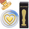 Brass Wax Seal Stamps with Wood Handle AJEW-WH0412-0337-1