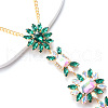 Alloy Rhinestone Flower Tassel Necklace Body Chains for Women FS-WG8032C-03-2