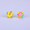 Printed Round Silicone Focal Beads SI-JX0056A-170-1