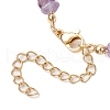 Natural Amethyst Chip & Glass Beaded Anklets AJEW-AN00682-02-4