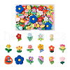 64Pcs 16 Styles Opaque Resin Cabochon CRES-TA0001-18-2