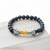 Natural Lava Rock Stretch Bracelet with Dragon Clasps VK5165-4-1