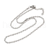 2.5MM 304 Stainless Steel Round Oval Link Chain Necklaces NJEW-M110-01P-2