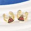Brass Enamel Cuff Earrings EJEW-Q036-02B-G-5