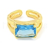 304 Stainless Steel Cubic Zirconia Open Cuff Ring RJEW-S406-05G-05-2