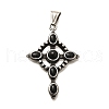 Antique Silver 304 Stainless Steel Pendants STAS-R140-05AS-01-1