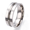 201 Stainless Steel Grooved Finger Ring Settings STAS-WH0039-12G-P-2