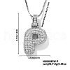 Elegant Brass Micro Pave Clear Cubic Zirconia 3D Initial Necklaces DV4415-39-1