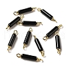 Natural Black Onyx(Dyed & Heated) Connector Charms FIND-C046-02G-1