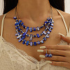 Retro Alloy Resin Dangle Earrings & Multi-Layered Necklaces Sets FS-WG198EF-08-1