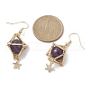 Natural Amethyst Dangle Earrings EJEW-JE05499-01-3