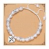 Handmade Woven Plastic imitation Pearl Braided Bead Bracelets UD0895-5-1