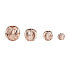 PVD Vacuum Plating Brass Corrugated Round Spacer Beads Set KK-LS0001-10C-RG-1