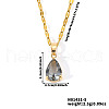 Brass Pave Cubic Zirconia Teardrop Pendant Necklaces for Valentine's Day NV7973-4-1