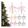 30Pcs 10 Styles Wooden Beaded Pendant Decorations HJEW-AB00736-9