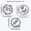 3Pcs 3 Styles Carbon Steel Cutting Dies Stencils DIY-WH0309-330-6